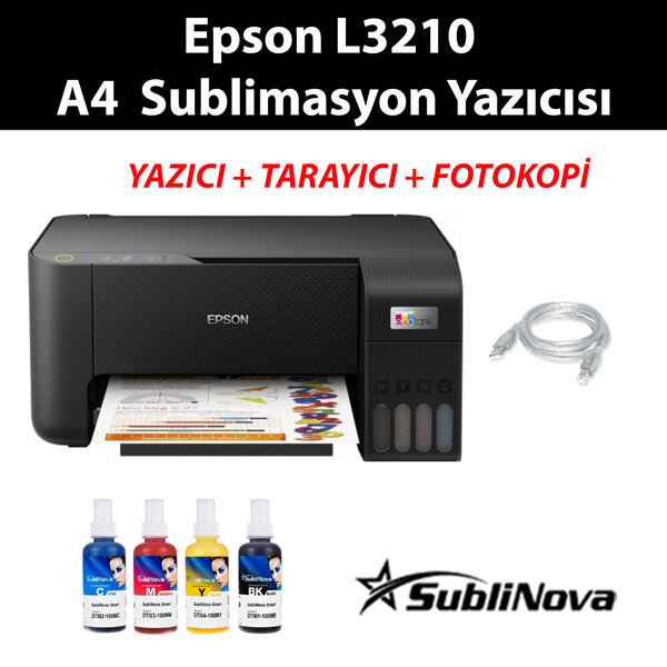 EPSON L3210 Sublimasyon Yazıcı A4 