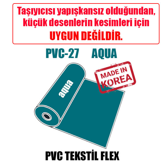 PVC Deniz Mavi (Aqua) Flex / 51 cm x 1 metre
