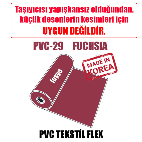 PVC Fuşya (Fuchia) Flex / 51 cm x 1 metre - Thumbnail