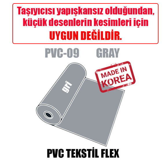 PVC Gri (Gray) Flex / 51 cm x 1 metre - Thumbnail