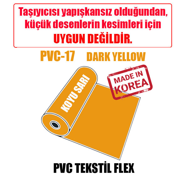 PVC Koyu Sarı (Dark Yellow) Flex / 51 cm x 1 metre