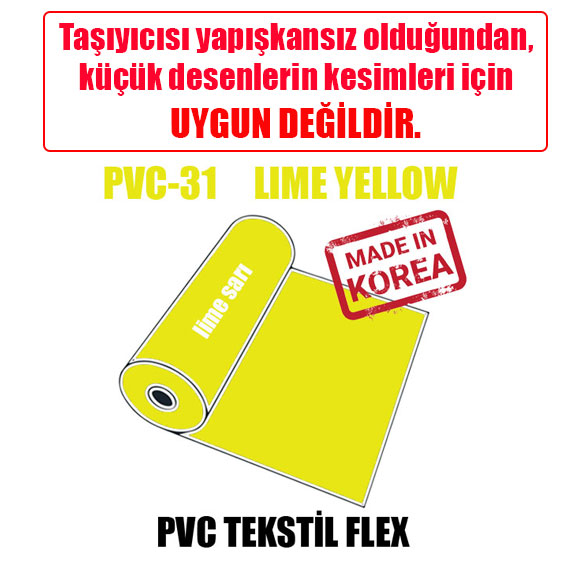 PVC Lime Sarı (Lime Yellow) Flex / 51 cm x 1 metre
