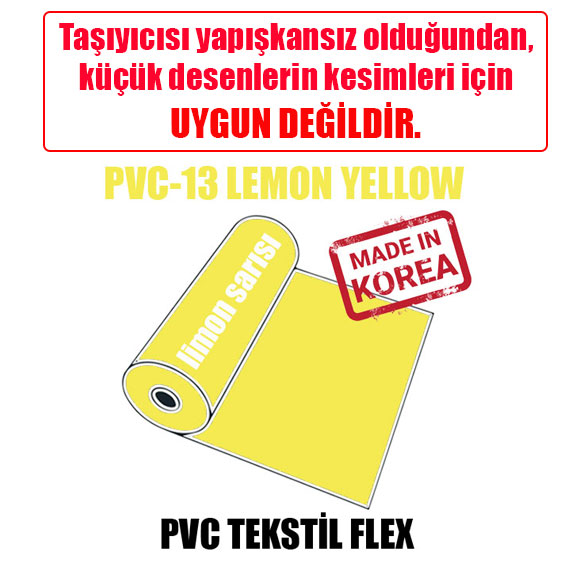 PVC Limon Sarı (Lemon Yellow) Flex / 51 cm x 1 metre