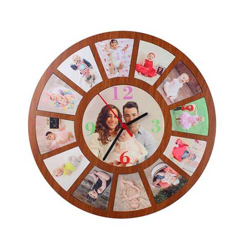 Sublimasyon MDF Duvar Saati 12 Fotoğraflı 37 cm Sublimasyon MDF Duvar Saati 12 Fotoğraflı 37 cm